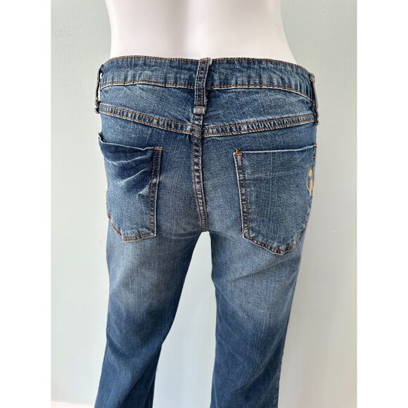 Baby Phat Blue Jean Bootcut Denim Y2K Style Embroidered Pants size 9 - Picture 5 of 7